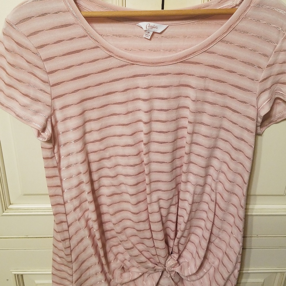 Candies Light Pink Striped Tshirt